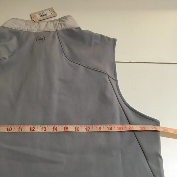 Peter Millar Crown Full Zip Mens Gray Quilted Vest Jacket Large $200 - Picture 8 of 9